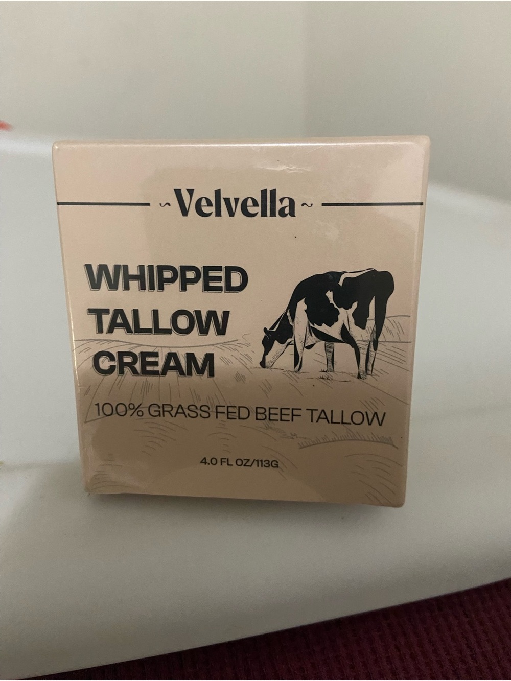 Velvella Whipped Tallow Cream 4 fl oz 100% Grass Fed Sealed